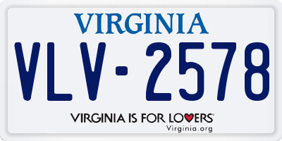 VA license plate VLV2578