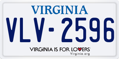 VA license plate VLV2596