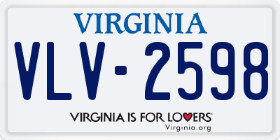 VA license plate VLV2598