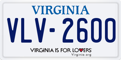 VA license plate VLV2600