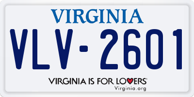 VA license plate VLV2601