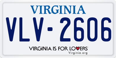 VA license plate VLV2606