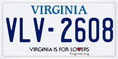VA license plate VLV2608