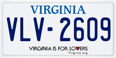 VA license plate VLV2609