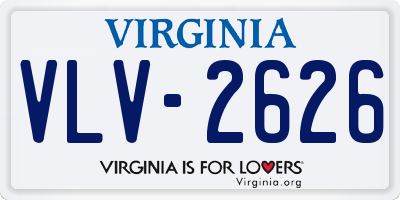 VA license plate VLV2626