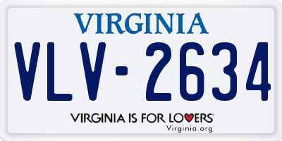 VA license plate VLV2634
