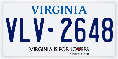 VA license plate VLV2648