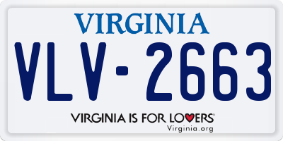 VA license plate VLV2663