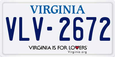 VA license plate VLV2672