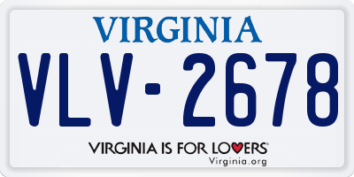 VA license plate VLV2678