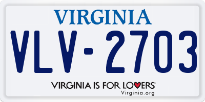 VA license plate VLV2703