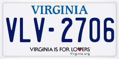 VA license plate VLV2706