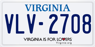 VA license plate VLV2708