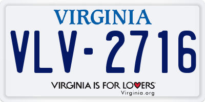 VA license plate VLV2716