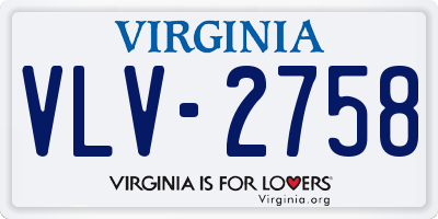 VA license plate VLV2758