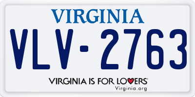 VA license plate VLV2763