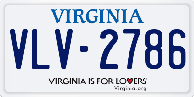 VA license plate VLV2786