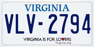 VA license plate VLV2794