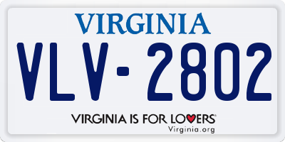 VA license plate VLV2802