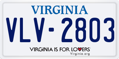 VA license plate VLV2803