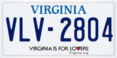 VA license plate VLV2804