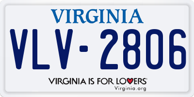 VA license plate VLV2806