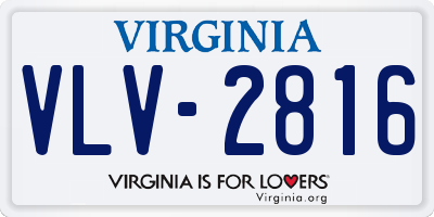 VA license plate VLV2816