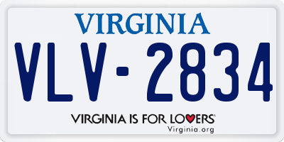 VA license plate VLV2834