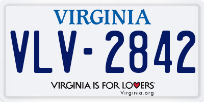 VA license plate VLV2842