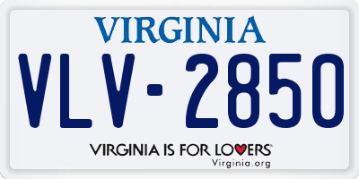 VA license plate VLV2850