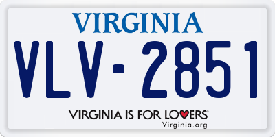 VA license plate VLV2851