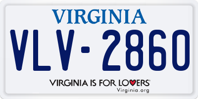 VA license plate VLV2860