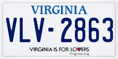VA license plate VLV2863