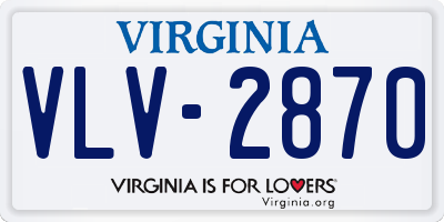 VA license plate VLV2870