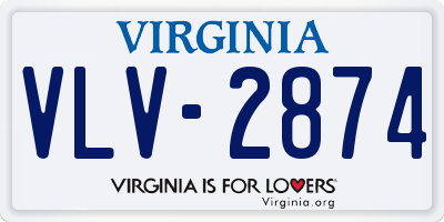VA license plate VLV2874