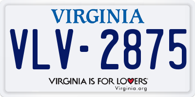 VA license plate VLV2875