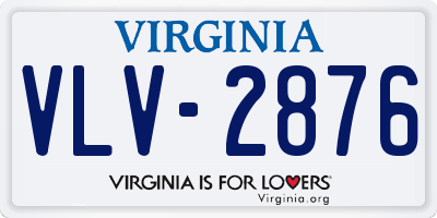 VA license plate VLV2876