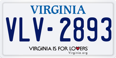 VA license plate VLV2893