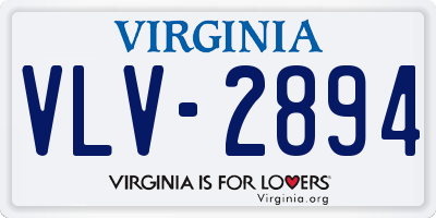VA license plate VLV2894