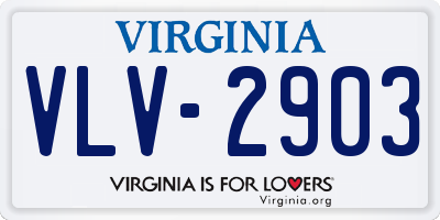 VA license plate VLV2903