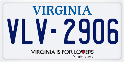 VA license plate VLV2906