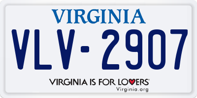 VA license plate VLV2907