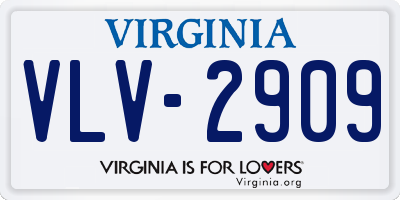 VA license plate VLV2909