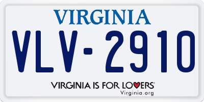 VA license plate VLV2910