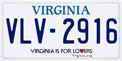 VA license plate VLV2916