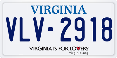 VA license plate VLV2918