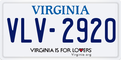 VA license plate VLV2920