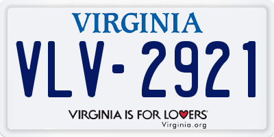 VA license plate VLV2921