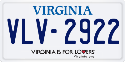 VA license plate VLV2922