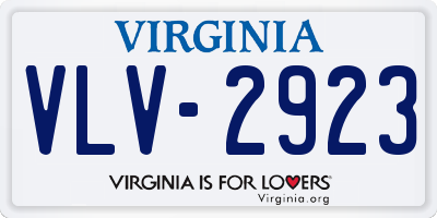 VA license plate VLV2923